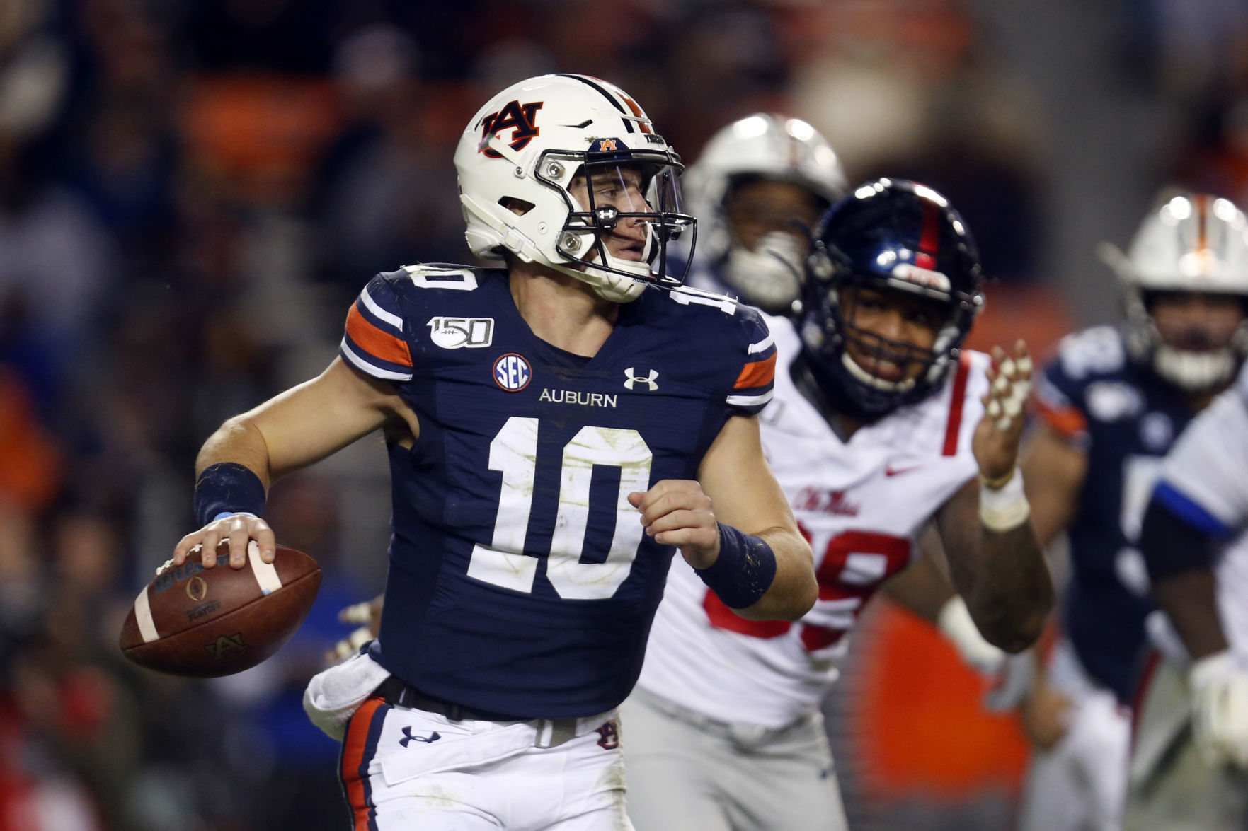 No. 4 Georgia at No. 12 Auburn: Auburn 24-20